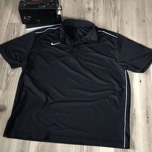 Men's Nike golf polo tee shirt black and white Large